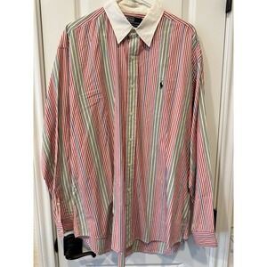 Polo Ralph Lauren Lowell Sport Shirt XL Multicolor Striped 100% Cotton
